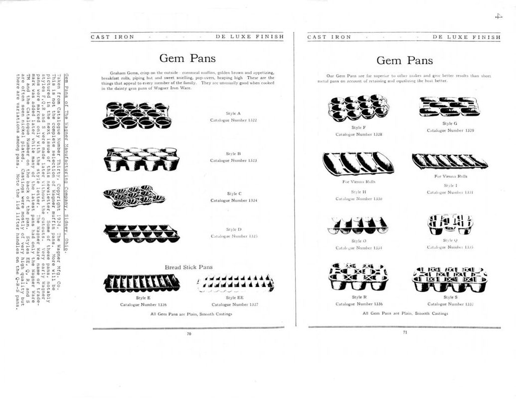 Griswold Skillet Size Chart