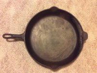 vintage Lodge #12 cast iron skillet 3 notch SK D made in U.S.A.