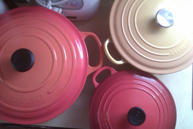 1950s Flame Le Creuset Dutch Oven Round 2.5 Qts Size C Large