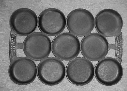 Tin Muffin Pan 6 Small Cups English Circa 1900 Edwardian Gem Pan