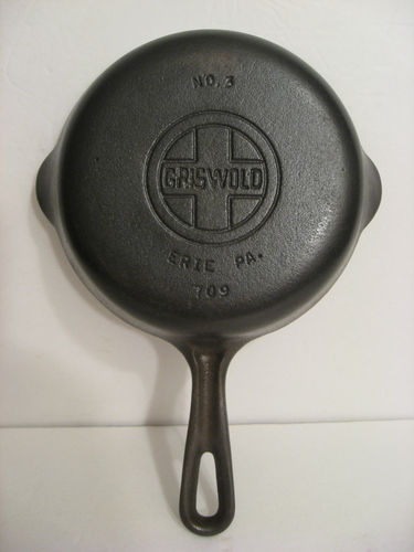 Vintage Griswold Large Block Logo #3 Cast Iron Skillet 709 B – The