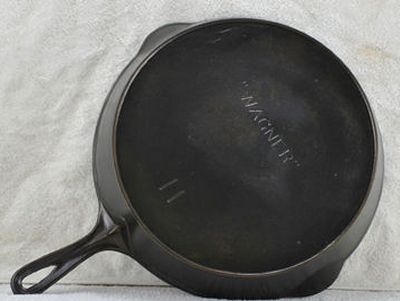 Early Arc Wagner Cast Iron Skillet #10, 11-3/4, restored