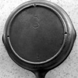 An unmarked skillet made by Lodge.